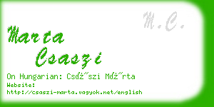 marta csaszi business card